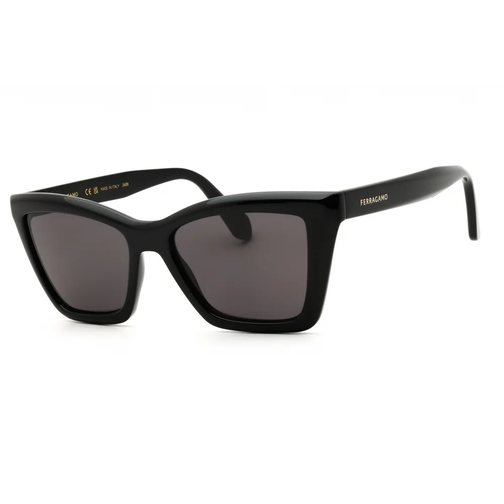 NWT Salvatore Ferragamo SF2039SE Black Cat Eye 53mm Sunglasses